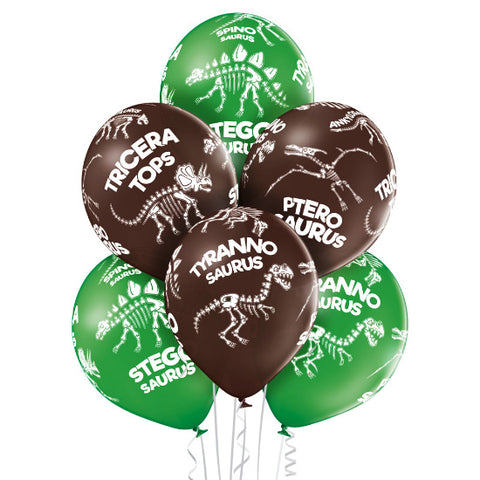 Latex Dino Skelets Balloons | 12" | Pack of 6