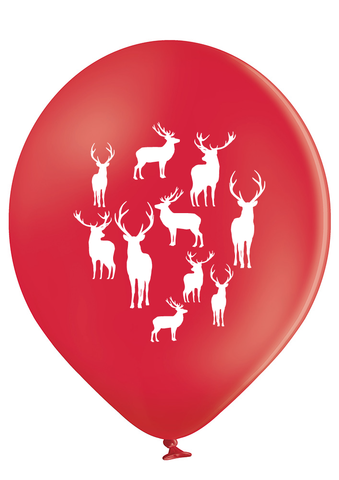 Latex Preprinted Reindeer Balloons | 12" | 10 Pack