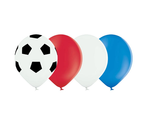 10 pack of 12" Football, Red, White and Blue - France, Croatia, Costa Rica, Australia, USA and Netherlands Flags