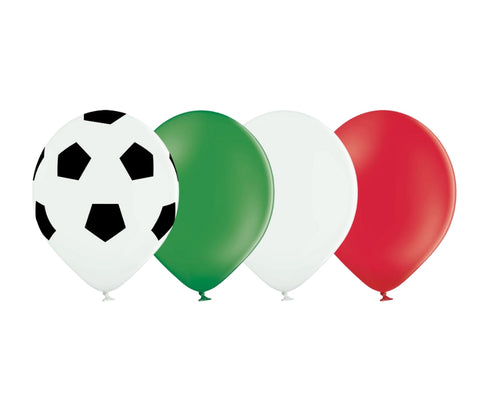 10 pack of 12" Football, Green, White and Red Latex Balloons - Wales, Iran & Mexico Flags