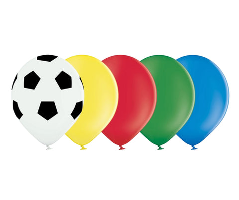 10 pack of 12" Football, Yellow, Red, Green & Blue Latex Balloons - Portugal Flag
