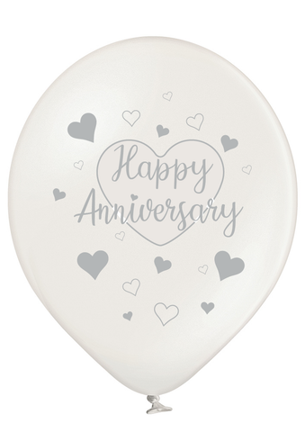 Latex Preprinted Happy Anniversary Balloons | 12" | 10 Pack