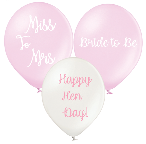 Latex Preprinted Hen Party Balloons | 12" | 10 Pack