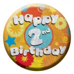 Happy 2nd Birthday Badge | 55mm