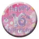 Happy 16th Birthday Badge | 55mm