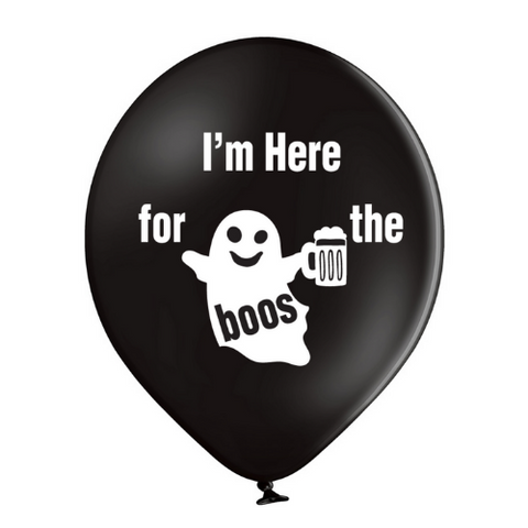 Latex Preprinted "I'm here for the Boo's" Balloons | 12"| 10 Pack