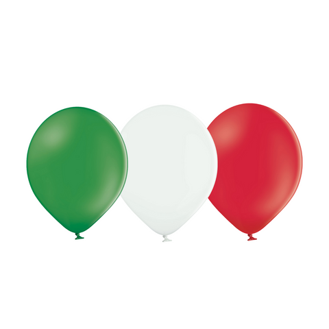 Green, White& Red  Balloons - Wales, Iran, Mexico Flags