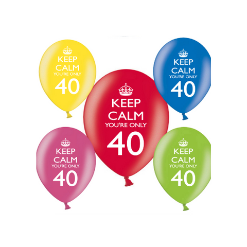 Latex Preprinted Keep Calm You're Only 40 Balloons | 12" | 10 Pack