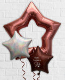 48" Holographic Linky Star Balloon  - Rose Gold | P35