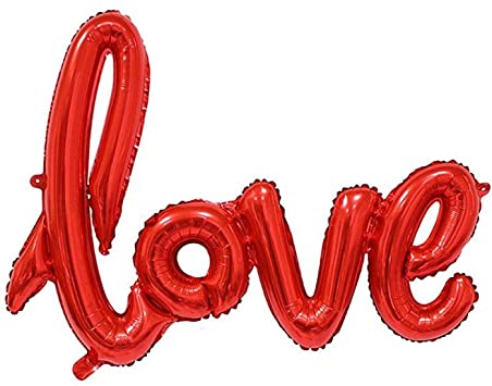 Balloon Banner Script Red "Love" | 40"