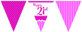 Multiple Designs - Pink 'Age' Birthday Paper Bunting | 12ft