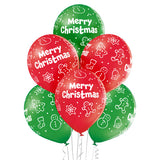Latex Merry Christmas Balloons | 12" | Pack of 6