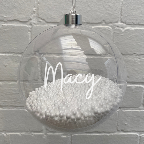 Personalised Snow Filled Bauble - Large | Collection