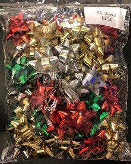 50 Assorted Coloured Gift Wrapping Bows
