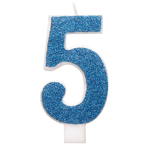 Glitter Blue Single Number Candles