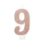 Glitter Rose Gold Single Number Candles