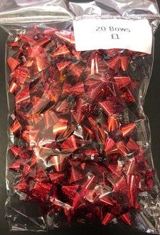 20 Red Gift Wrapping Bows