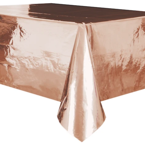 Rose Gold Plastic Table Cover | 54"x108"