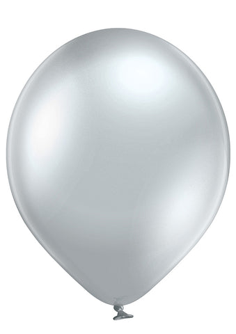 NEW! Glossy Chrome Silver Latex Balloons | Available in 12"