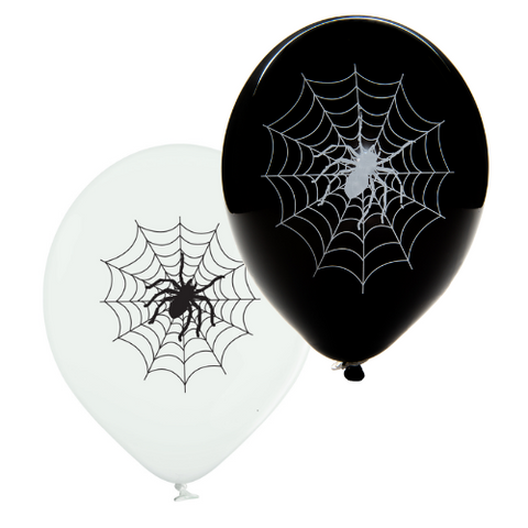 Latex Preprinted Spiders Web Balloons | 12" | 10 Pack
