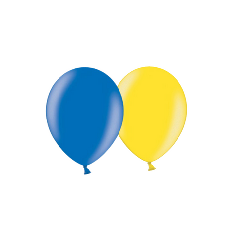 Blue & Yellow Latex Balloons - Ukraine & Sweden Flags