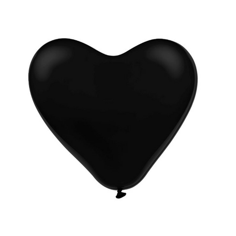 Latex Heart Black Balloons | 12"