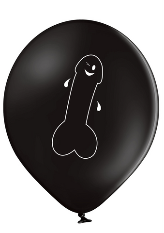 Latex Preprinted Black Willy Balloons | 12"