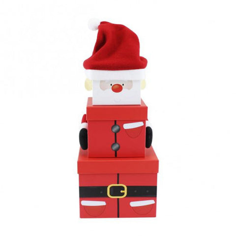 3PC Plush Santa Gift Box Stack | Collection