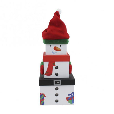3PC Plush Snowman Gift Box Stack | Collection