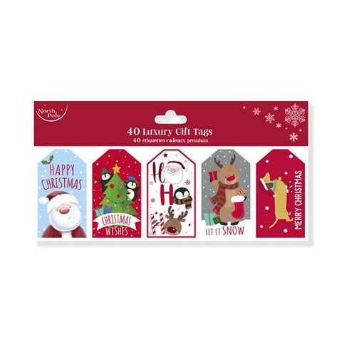 Pack of 40 Gift Tags | Cute Christmas