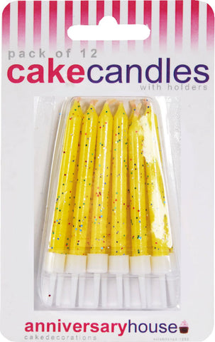 12 Birthday Candles Yellow