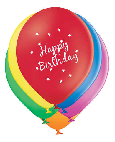 Latex Preprinted Happy Birthday Balloons | 12" | 10 Pack