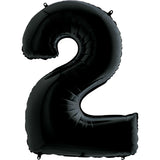 Foil Numbers Metallic Black Balloons | 26"