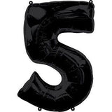 Foil Numbers Metallic Black Balloons | 34"