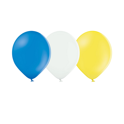 Blue, White & Yellow Latex Balloons - Argentina & Uruguay Flag