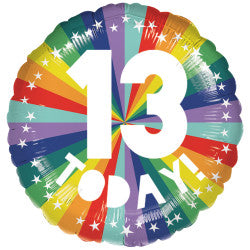 Happy 13th Birthday Coloured Foil Balloon  | 18"