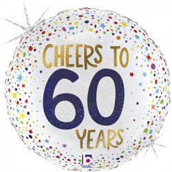 Cheers to 60 Years Silver Foil Balloon | S40