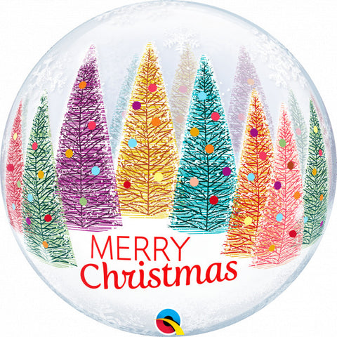 Christmas Trees and Snowflakes Bubble Balloon | 22"
