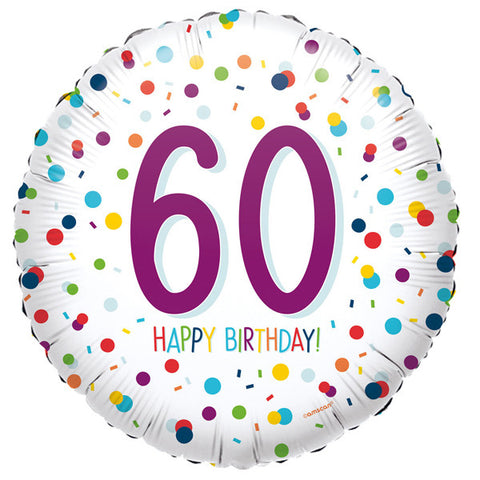 Confetti 60th Birthday Foil Balloon | 18"