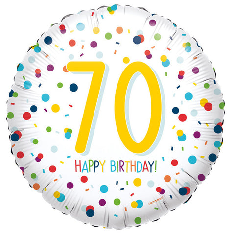 Confetti 70th Birthday Foil Balloon | 18"