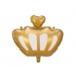 Golden Heart Crown Foil Balloon Shape | 21 x 17"