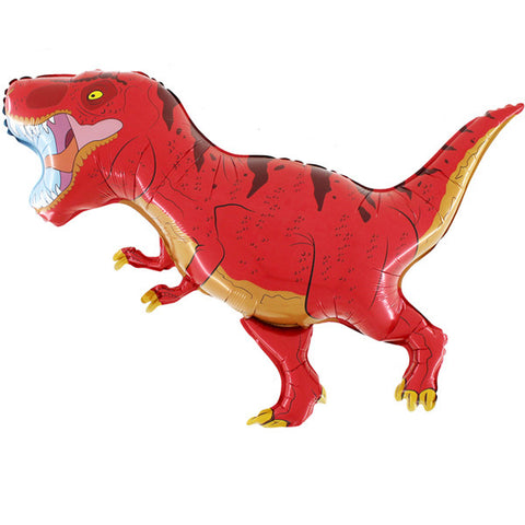 Red T-Rex Dinosaur Foil Balloon | 32"