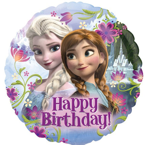 Foil Round Disney Happy Birthday Anna and Elsa Balloon | 18"