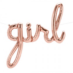 Balloon Banner Script "girl" Rose Gold | 40"