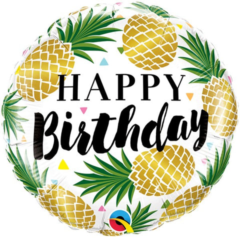 Golden Pineapples Happy Birthday Foil Balloon S40