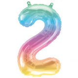 Foil Numbers Jelli Rainbow Ombre Balloons | 16"