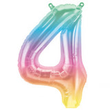 Foil Numbers Jelli Rainbow Ombre Balloons | 16"