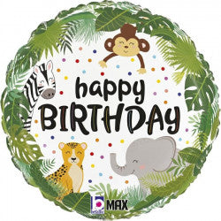 Jungle Theme Happy Birthday Foil Balloon | 18"