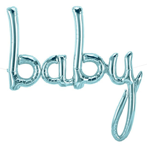 - Balloon Banner Script "baby" Blue | 40"