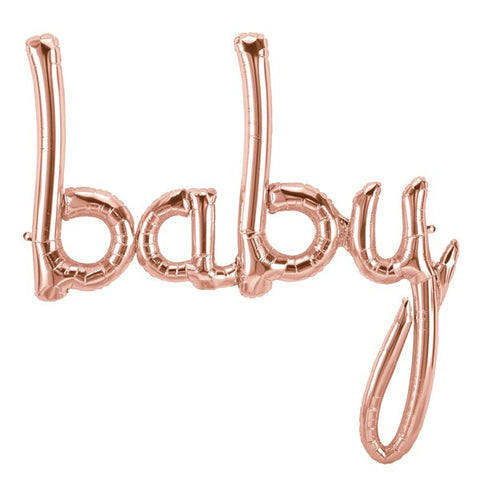 Balloon Banner Script Rose Gold "baby"| 40"